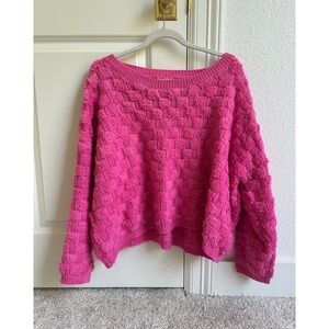 Women's Pink Textured Sweater